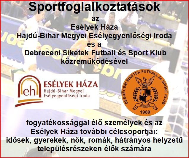 Sportfoglalkozások Debrecenben Sportfoglalkozások